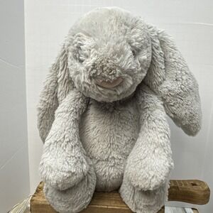 VTG Jellycat The Little White Company Medium Silver Bunny Plush NEEDS AN EYE
